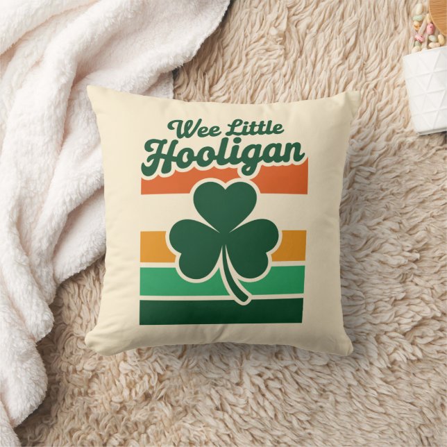 St Patricks Day Wee Little Hooligan Funny  Cushion (Blanket)