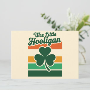 St Patricks Day Wee Little Hooligan Funny  Invitation