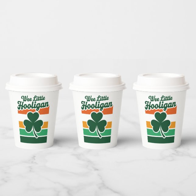 St Patricks Day Wee Little Hooligan Funny  Paper Cups (Multi)