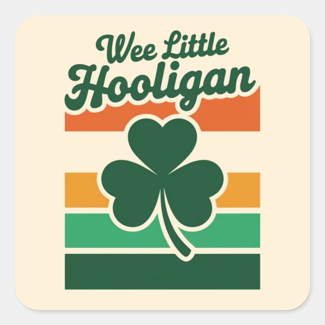 St Patricks Day Wee Little Hooligan Funny  Square Sticker (Front)