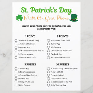 St. Patrick's Day What's On Your Phone Game