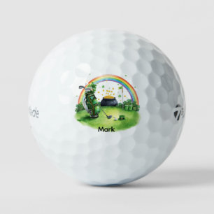 . St. Patrick's Day with rainbow Golf Balls