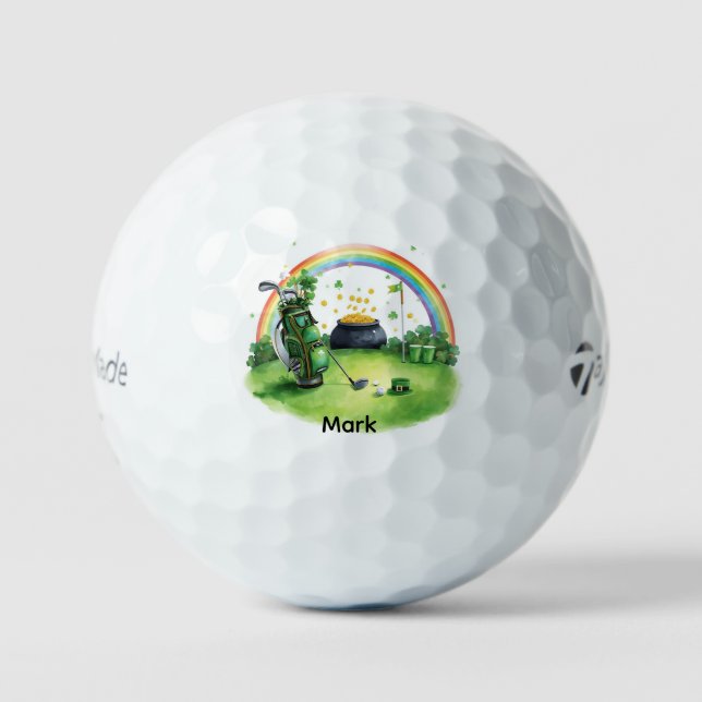. St. Patrick's Day  with rainbow Golf Balls (Front)