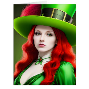 St. Patricks Day Woman in Green Tophat