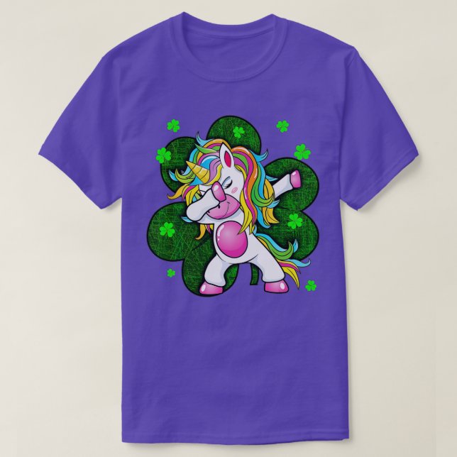 St Patricks Day  Women -Dabbing Unicorn Girls Boys T-Shirt (Design Front)
