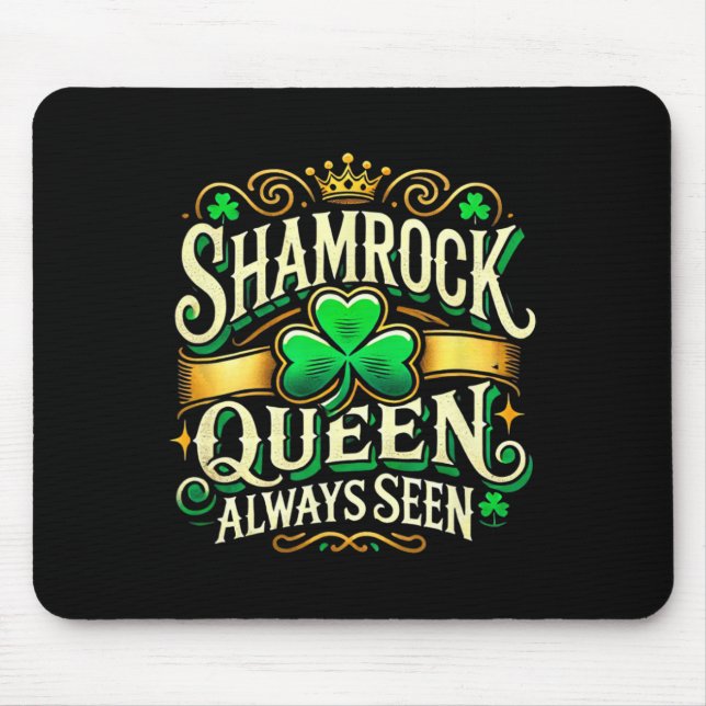 St Patricks Day Women Shamrock Queen Saint Patrick Mouse Pad (Front)