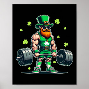 St Patricks Day Workout Weightlifting Saint Paddys Poster