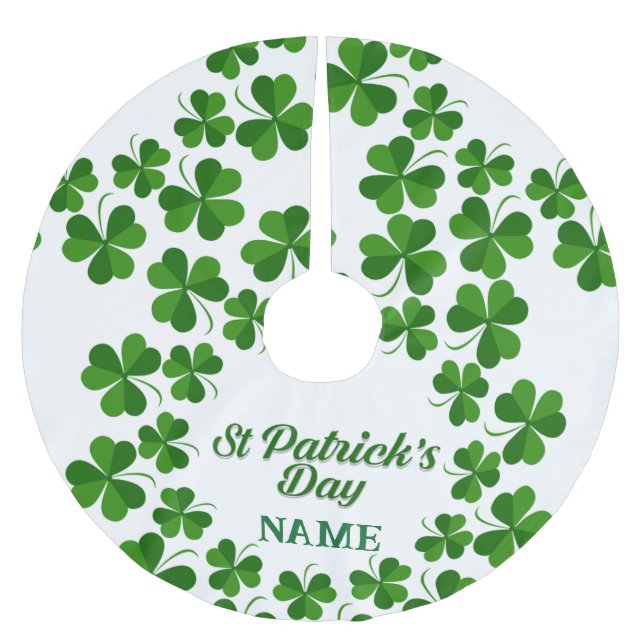 St Patrick's Day Wreath Thunder_Cove Brushed Polyester Tree Skirt (Front)