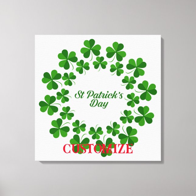 St Patrick's Day Wreath Thunder_Cove  Canvas Print (Front)