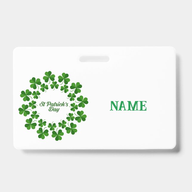 St Patrick's Day Wreath Thunder_Cove  ID Badge (Front)