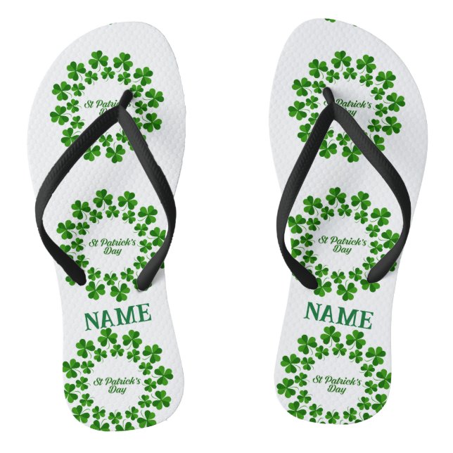 St Patrick's Day Wreath Thunder_Cove Jandals (Footbed)