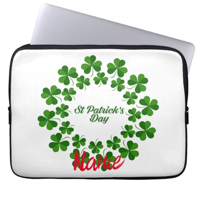 St Patrick's Day Wreath Thunder_Cove Laptop Sleeve (Front)