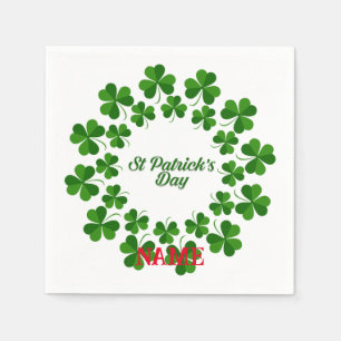 St Patrick's Day Wreath Thunder_Cove Napkin