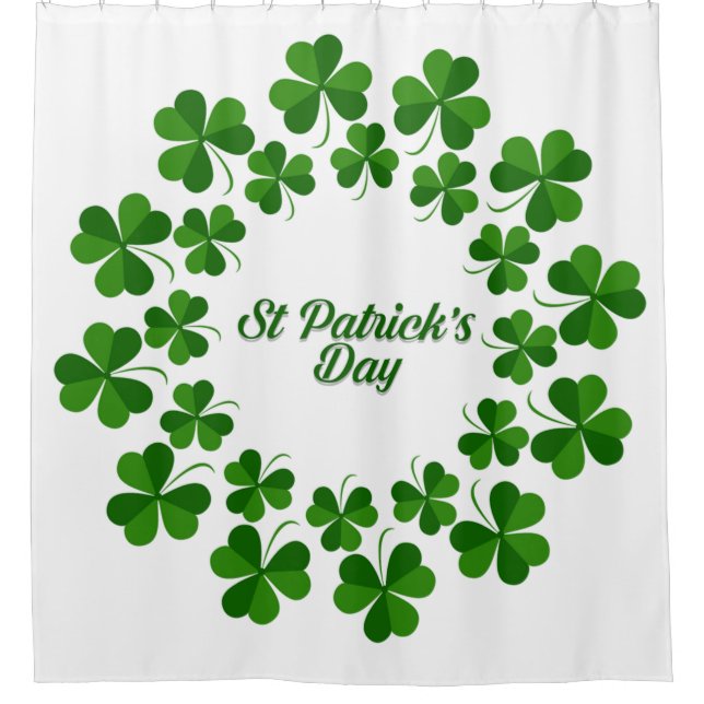 St Patrick's Day Wreath Thunder_Cove Shower Curtain (Front)