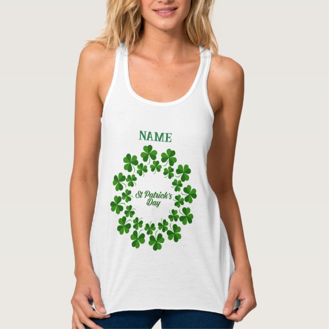 St Patrick's Day Wreath Thunder_Cove   Singlet (Front)