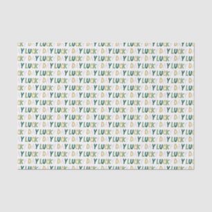 St Patrick's Day Yellow-Green Lucky Day Saying  Tissue Paper