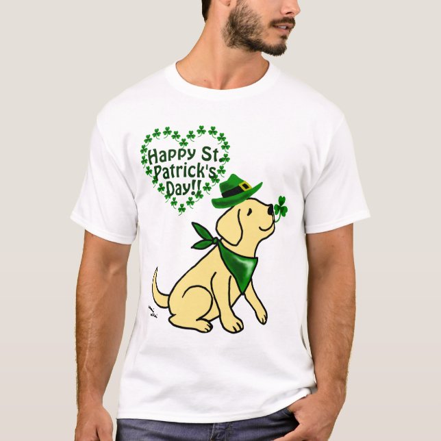 St. Patrick's Day Yellow Labrador T-Shirt (Front)
