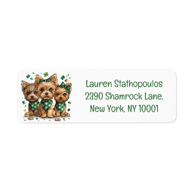 St. Patrick's Day Yorkshire Terrier Dogs (Front)