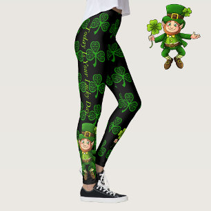 St. Patrick's Day Your Lucky Day Green Shamrocks Leggings