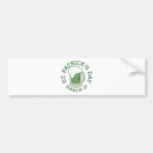 st patricks distressed green beer bumper sticker