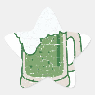 st patricks distressed green beer star sticker