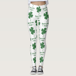 st patricks distressed lucky clover leggings