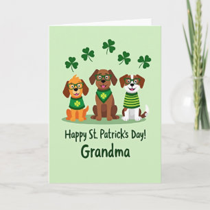 St Patricks Dogs Grandma Card
