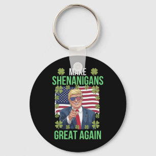 St Patricks Donald Trump American Flag Make Shenan Key Ring