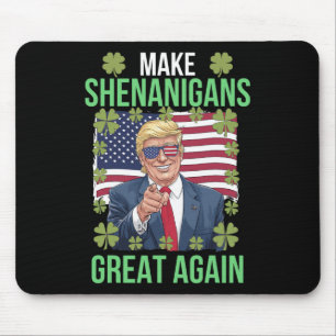 St Patricks Donald Trump American Flag Make Shenan Mouse Pad