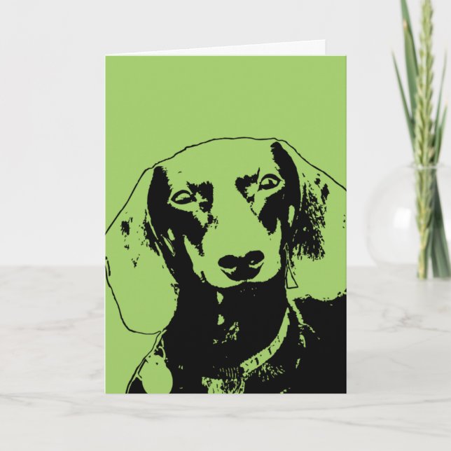 St Patricks Doxie Silhouette - Winston Card (Front)
