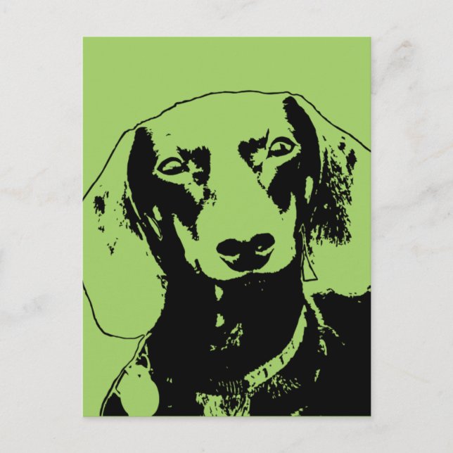 St Patricks Doxie Silhouette - Winston Postcard (Front)