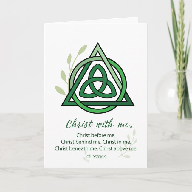 St. Patrick's Feast Day Christ Beside Me Irish Card (Front)