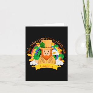 St Patricks Four Leaf Clover Leprechaun Leukaemia  Card