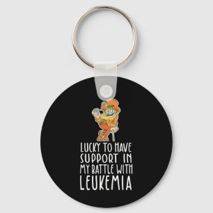 St Patricks Four Leaf Clover Leprechaun Leukaemia  Key Ring