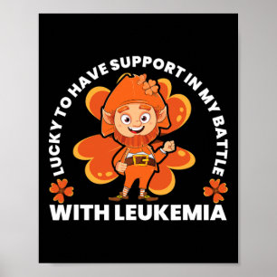St Patricks Four Leaf Clover Leprechaun Leukaemia Poster