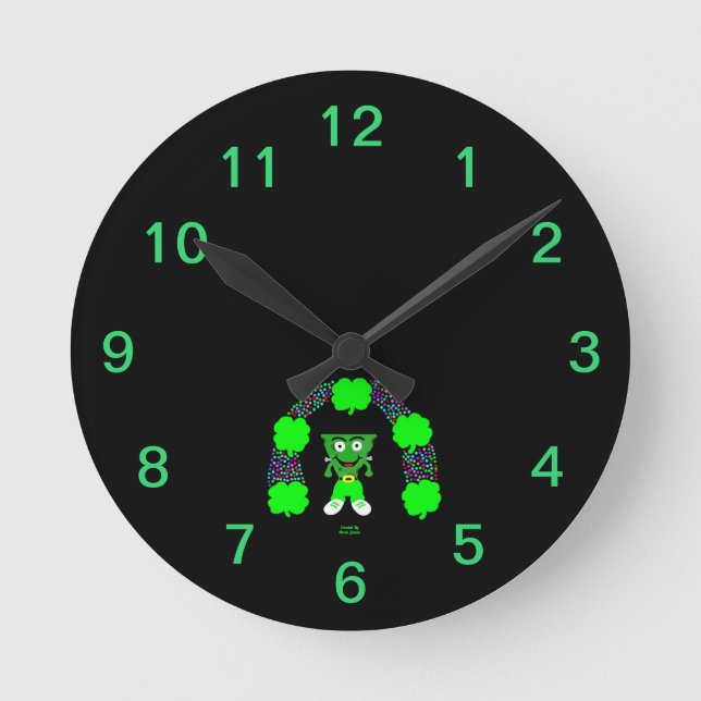 St.  Patrick's FrankenCheese Acrylic Wall Clock (Front)
