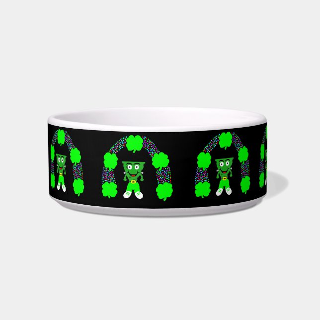 St.  Patrick's FrankenCheese Ceramic Pet Bowl (Left)