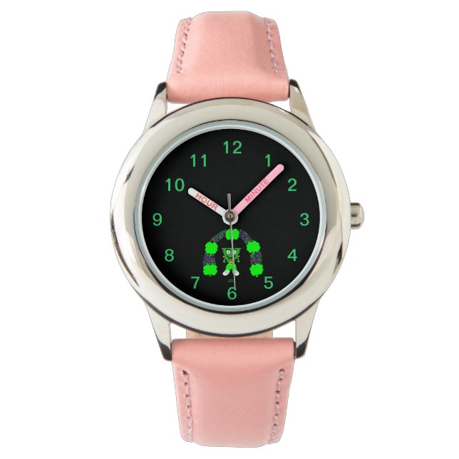 St.  Patrick's FrankenCheese Kid's Pink Watch (Front)