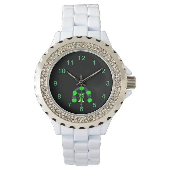 St.  Patrick's FrankenCheese Rhinestone Watch (Front)