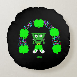 St.  Patrick's FrankenCheese Round Throw Pillow