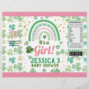 St Patrick's Girl Baby Shower Chip Bag Wrapper