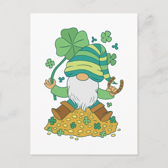 St. Patrick's Gnome Postcard (Front)