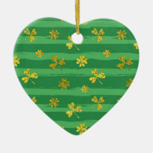 st patricks golden shamrocks ceramic tree decoration