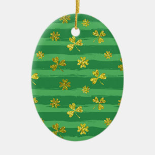 st patricks golden shamrocks ceramic tree decoration
