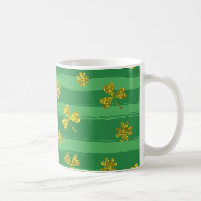 st patricks golden shamrocks coffee mug (Right)