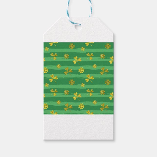 st patricks golden shamrocks gift tags (Front)