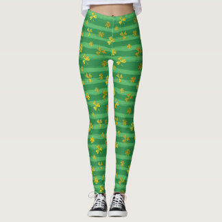 st patricks golden shamrocks leggings