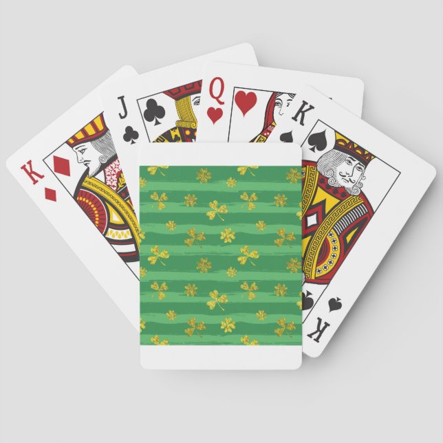 st patricks golden shamrocks playing cards (Back)