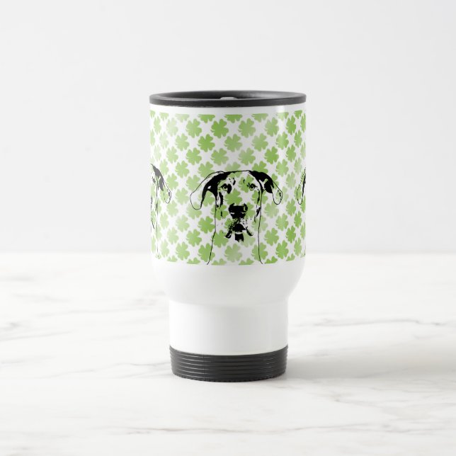 St Patrick's Great Dane Silhouette - Baron Travel Mug (Center)