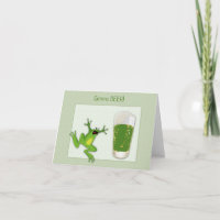 St. Patrick's Green Beer and Frog card